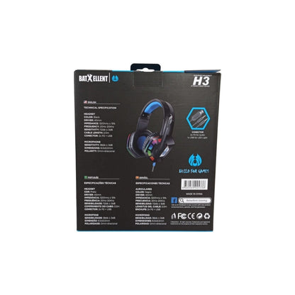 Bat X Ellent H3 RGB Microphone PC Gaming Headset