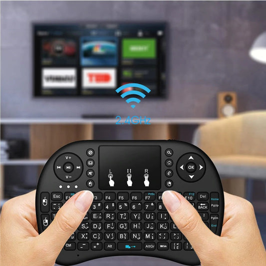 3 Colors Backlit Mini Wireless Keyboard 2.4ghz With Touchpad Remote Control