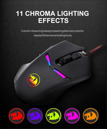 Redragon NEMEANLION 2 M602 USB Wired Gaming Computer Mouse 7200DPI 6 Buttons RGB