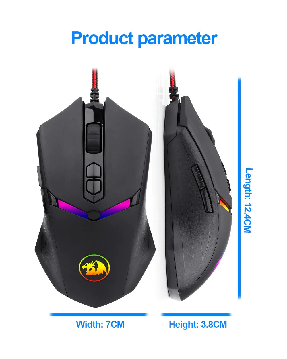 Redragon NEMEANLION 2 M602 USB Wired Gaming Computer Mouse 7200DPI 6 Buttons RGB